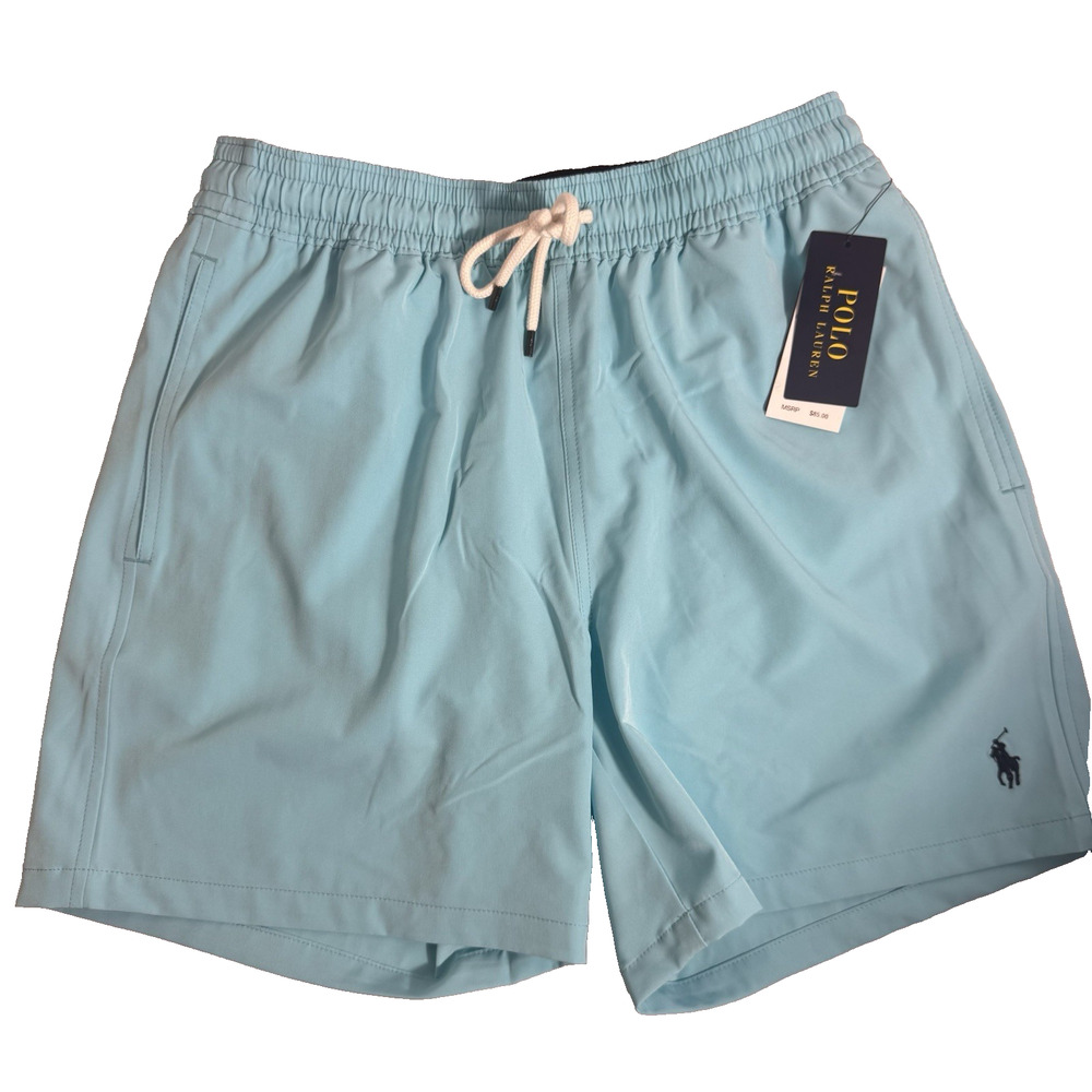 Polo Ralph Lauren Men's Small Blue Solid Polo Swim Trunks